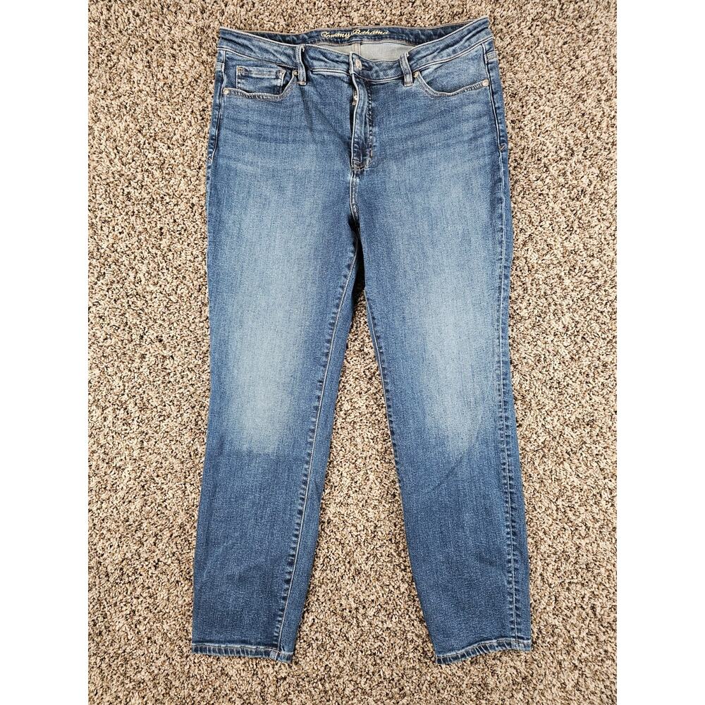 Tommy Bahama Womens Sz 14 High Rise Ankle Skinny Blue Jeans Medium Wash